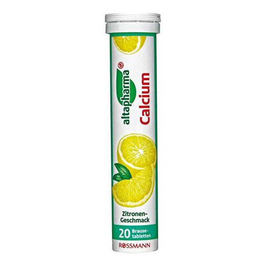 Altapharma Vegan Calcium Supplement Effervescent Tablets - Gluten-Free, Lactose-Free, Lemon Flavored - Supports Bone Health