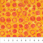 Orange on Yellow Bubble Celebration Cotton 44/45 Fabric Per Yard