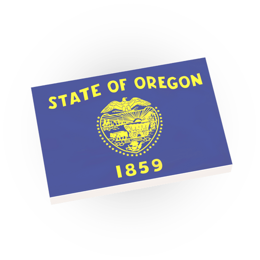 Oregon State Flag - Custom Printed - Made Using LEGO® Parts