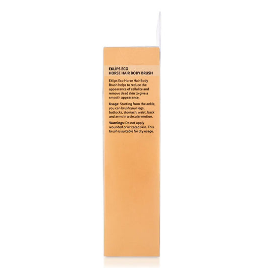 Eklips Eco Natural Bristle Body Brush for Dry Brushing & Cellulite Reduction - Gentle Exfoliating Brush for Smooth Skin