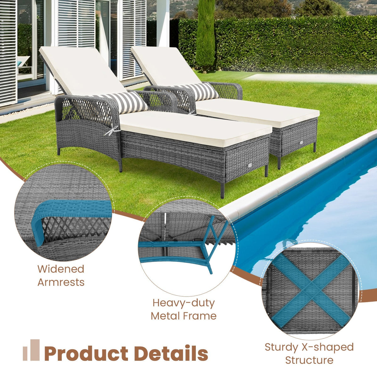 Outdoor Chaise Lounge Chair