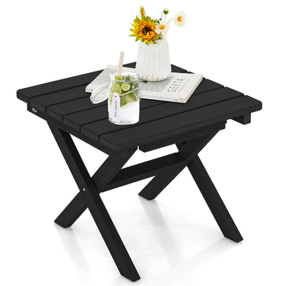 Outdoor Folding Side Table Foldable Weather-Resistant HDPE Adirondack Table