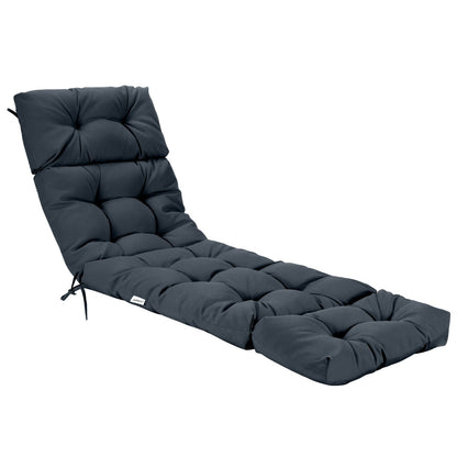 Outdoor Lounge Chaise Cushion with String Ties for Garden Poolside