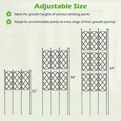 3-Pack Outdoor Plant Support Frame for Raised Garden Bed