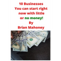 10 Businesses You can start right now with little or no money! - Paperback