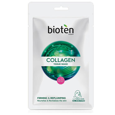 Bioten Collagen Face Mask - Anti-Aging, Moisturizing Sheet Mask for All Skin Types, Dermatologically Tested, Natural Skincare