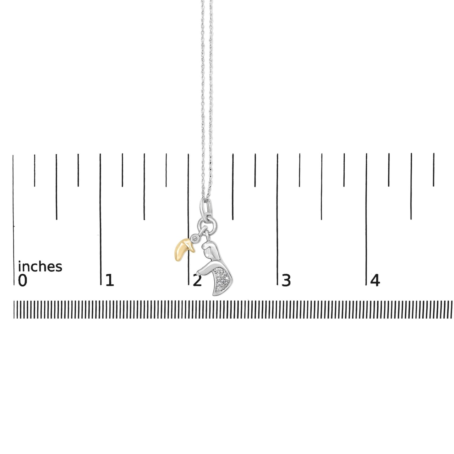 Diamond Accent Mom & Child Pendant Necklace in 14K Gold-Plated Sterling Silver
