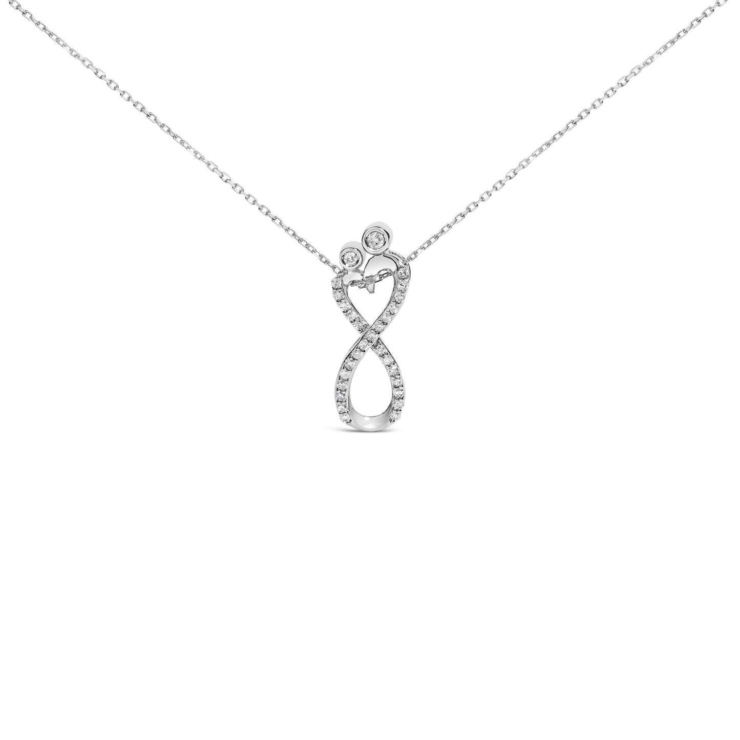 Diamond Infinity Pendant Necklace in Sterling Silver – 0.25 Cttw
