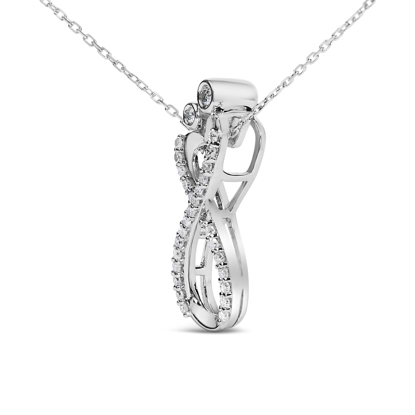 Diamond Infinity Pendant Necklace in Sterling Silver – 0.25 Cttw