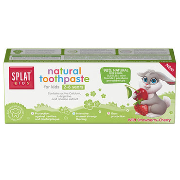 Splat Children's Toothpaste - Natural Strawberry & Cherry Flavor for Kids Aged 2-6 Years
