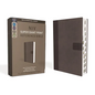 Niv, Super Giant Print Reference Bible, Leathersoft, Gray, Red Letter, Thumb Indexed, Comfort Print - Imitation Leather