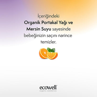 Ecowell Organic Baby Shampoo & Body Wash - Gentle, Paraben-Free, Vegan Certified - 10.14 fl oz