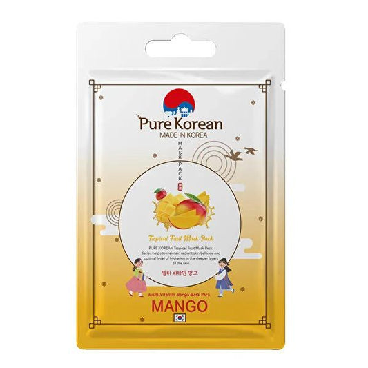 Pure Korean Multivitamin Mango Face Mask - Hydrating, Nourishing Korean Skincare for Smoother Complexion