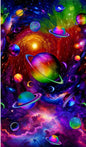 Multi-Color Galaxy Panel 24" Cotton 44"/45" Fabric Per Yard