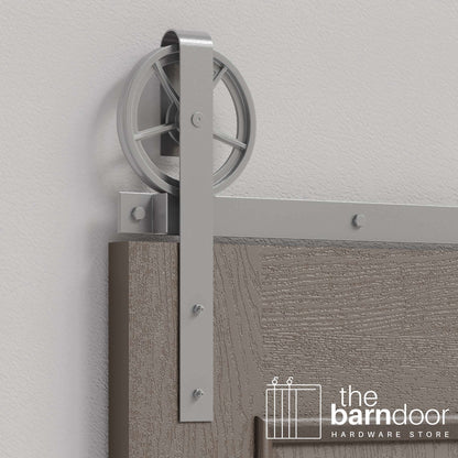 Wagon Wheel Heavy Duty Sliding Barn Door Hardware Kit