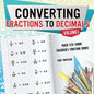 Converting Fractions to Decimals Volume I - Math 5th Grade Children's Fraction Books - Paperback