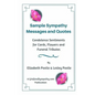 Sample Sympathy Messages and Quotes: Condolence Sentiments for Cards, Flowers and Funeral Tributes - Paperback