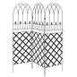 6-Ft High 3-Panel Black Metal Lattice Screen Garden Trellis