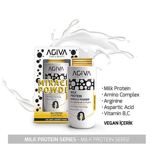Agiva Milk Protein Hair Styling Powder: Volumizing, Oil Absorbing, Matte Finish Hair Volume Powder For Thicker, Fuller Hair