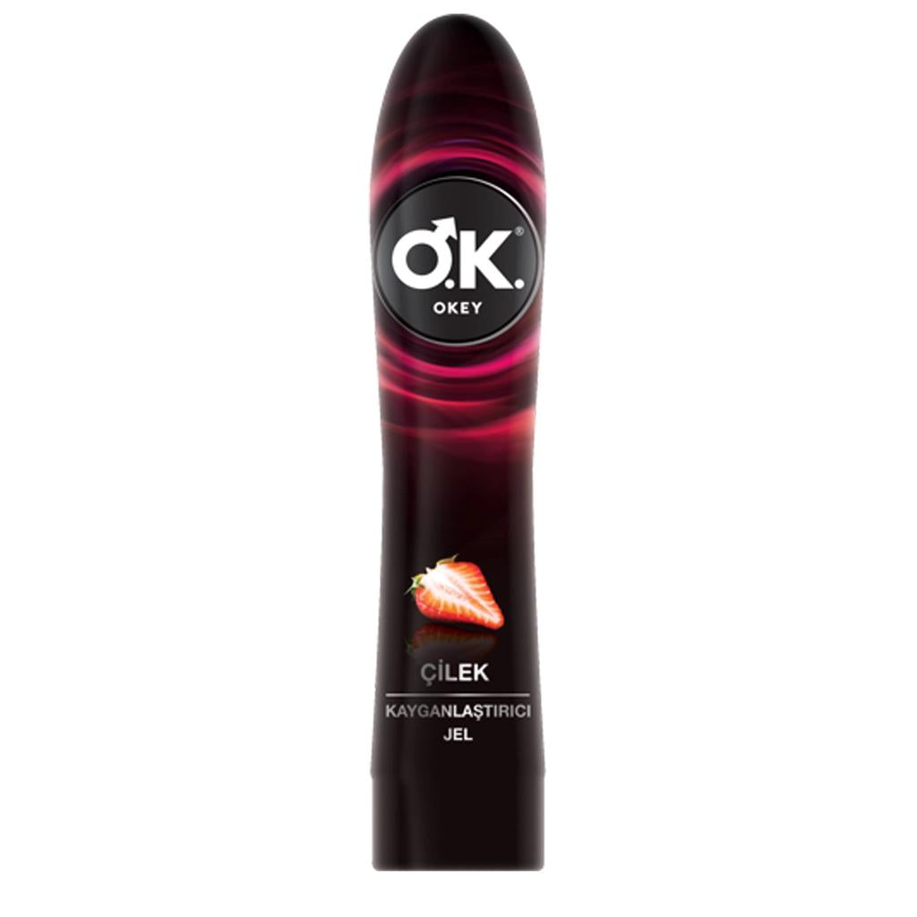 Okey Strawberry Scented Lubricant Gel 100ml - Intimate Lubricant for Adults