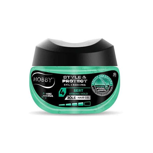 Hobby Sert Jöle Style & Protect - Strong Hold Hair Gel, 24 Hour Hold, Alcohol-Free, 8.45 fl oz