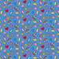 Blue Patch Perfect Smileys & Rainbows Cotton 43"/44" Fabric Per Yard