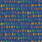 Blue Patch Perfect Alphabet Rows Cotton 43"/44" Fabric Per Yard