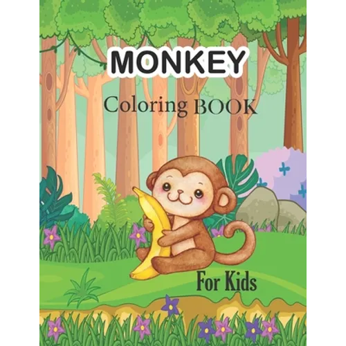 Monkey Coloring Book For Kids: jungle animal book, monkey coloring book - Paperback