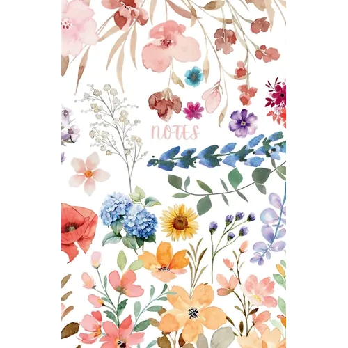 Colourful Floral Notebook: Watercolour Flower Journal Diary Sketchbook - Paperback