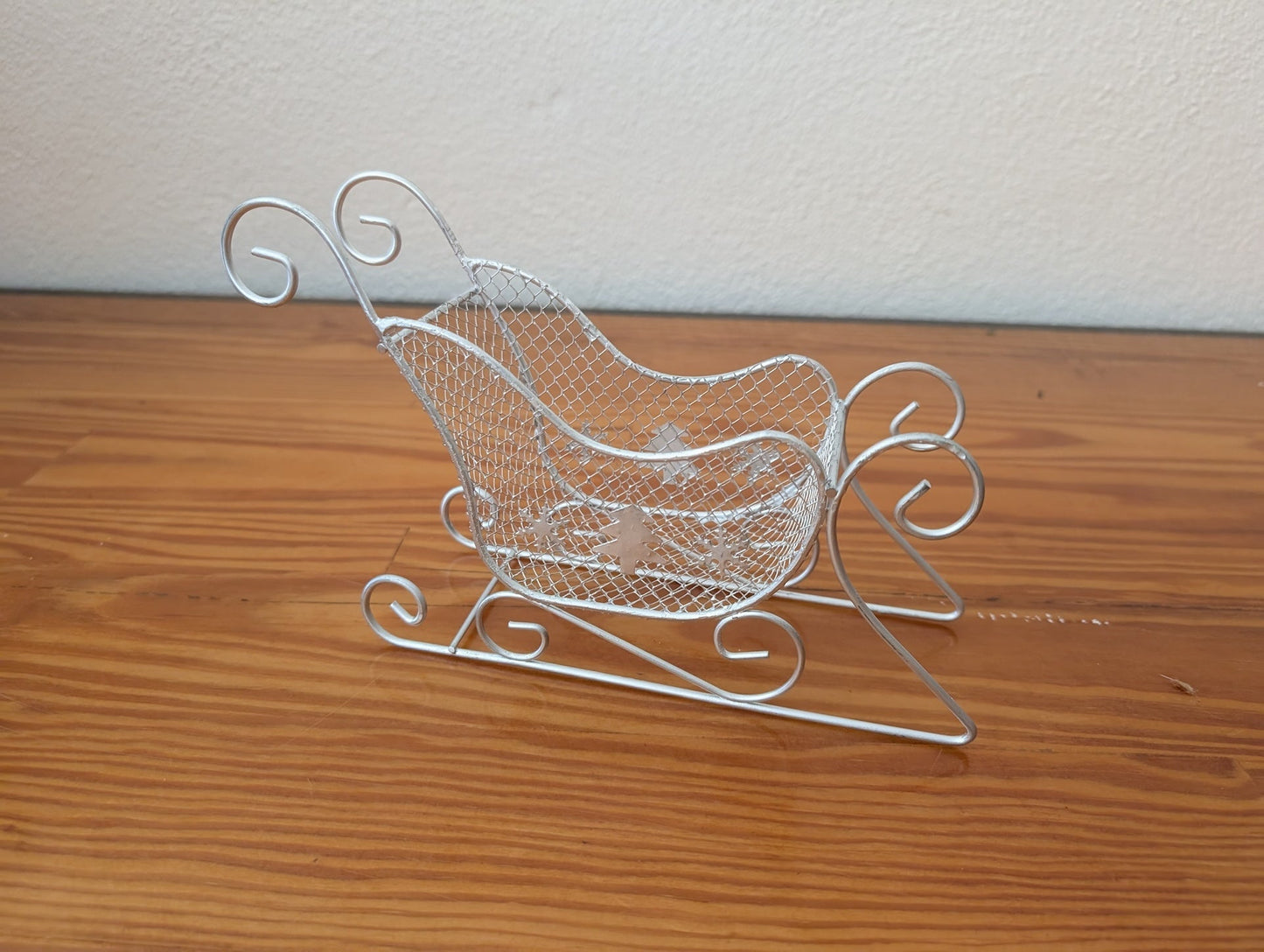Wire Frame Sleigh from Unknown -  Holiday Decor (Metal Tabletop Decor / Candy Dish, Modern, Minimalist, Glam, Silver)