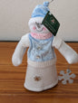 10" Snowman Tree Topper from Christmas House -  Holiday Decor (Fabric, Plush, Plastic Tree Topper, Whimsical, Traditional, White, Blue, Pink)