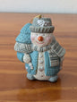 Snowman with Tree Ornament from Unknown -  Holiday Decor (Resin, Glitter Christmas Ornament, Christmas, Holiday, Traditional, Blue, Grey, White)