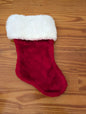 Plush Red Stocking from Unknown -  Linens (Faux Fur, Fabric Stocking, Traditional, Modern, Red, White)