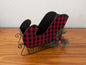 Buffalo Plaid Sleigh from Unknown -  Holiday Decor (Metal, Fabric, Plastic Tabletop Decor, Farmhouse, Rustic, Cabin, Black, Red)