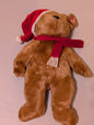 Christmas Bear 14" plush w/scarf & Santa Hat Ty Beanie Buddies 2001 (MWMT, Vintage, Retired, with Tag, VTG, Stuffed Animal, Plush, Toy)