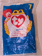 Mel - McDonald's / Ty Teenie Beanie Baby (Brown, White, 1996, Plush Toy, Vintage, Stuffed Animal, Retired)