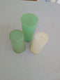 Tupperware Tumblers, Glasses, 14 oz, Cool green colors set of 3