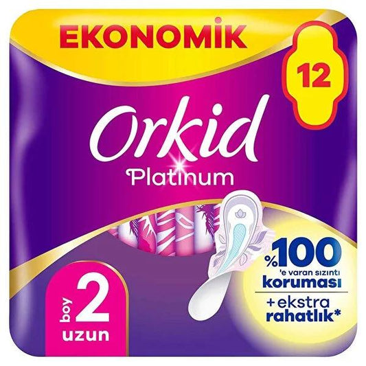 Orkid Platinum Hygienic Pads - Long Sanitary Pads with Wings for Women, Advanced Leakage Protection & Odor Control