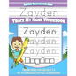 Zayden Letter Tracing for Kids Trace my Name Workbook: Tracing Books for Kids ages 3 - 5 Pre-K & Kindergarten Practice Workbook - Paperback