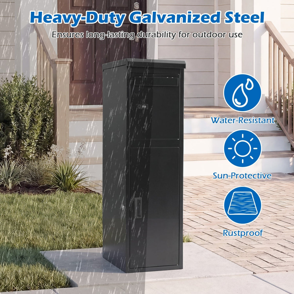 Package Delivery Box for Outside with Lockable Doors Coded Lock