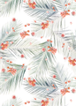 Palm Petal Wallpaper, white