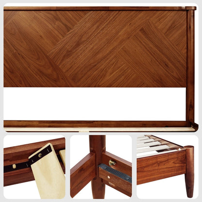 Panthera Solid Wood Bed Frame With Headboard