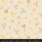 Paper Cuts 2 Parchment Natural Office Supplies Cotton 43"/44" Fabric Per Yard