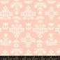 Paper Cuts 2 Peach Puff Peach Fresh Cut Flowers Florals Folk Cotton 43"/44" Fabric Per Yard