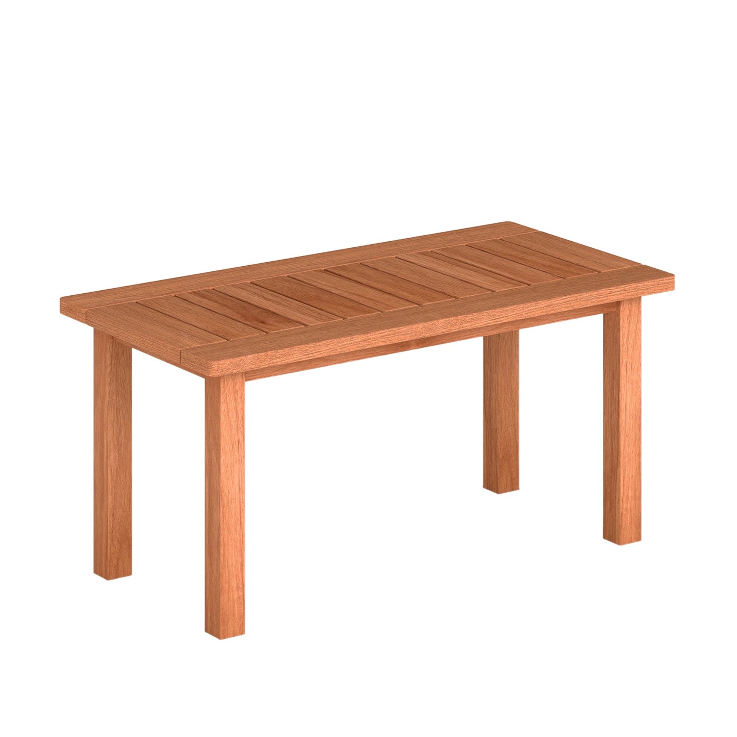 Patio Coffee Table with Slatted Tabletop for Deck Poolside