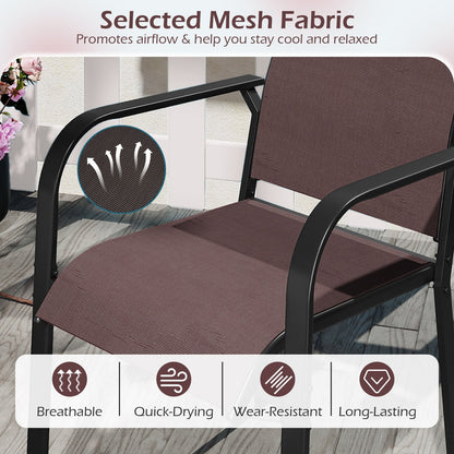 Patio Dining Chairs Set of 2/4/6 Stackable Outdoor Armchairs