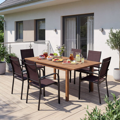 Patio Dining Chairs Set of 2/4/6 Stackable Outdoor Armchairs
