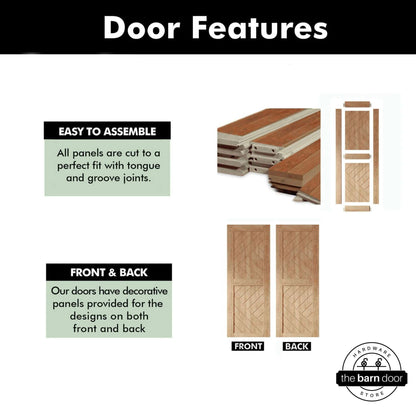 Patterned Double Door Barn Door Kit | Black Barn Door Hardware