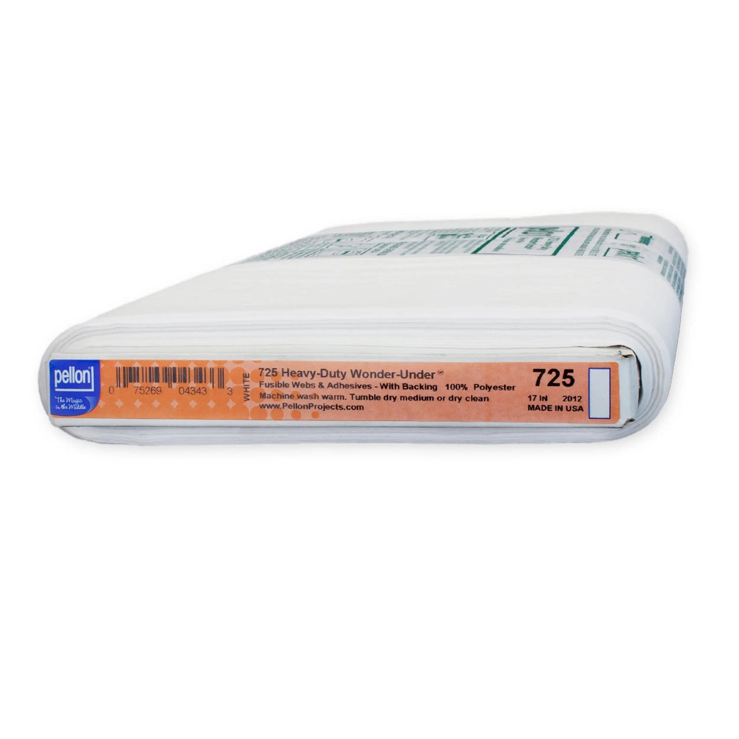 Pellon® 725 Heavy-Duty Wonder-Under® 17" x 10 yards Bolt. Color: White.