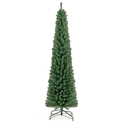Pencil Christmas Tree with Memory Wire Branch Tips and Warm LED Lights